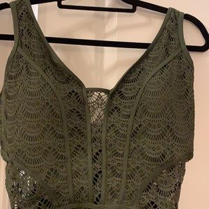 Olive One Piece Bathing Suit